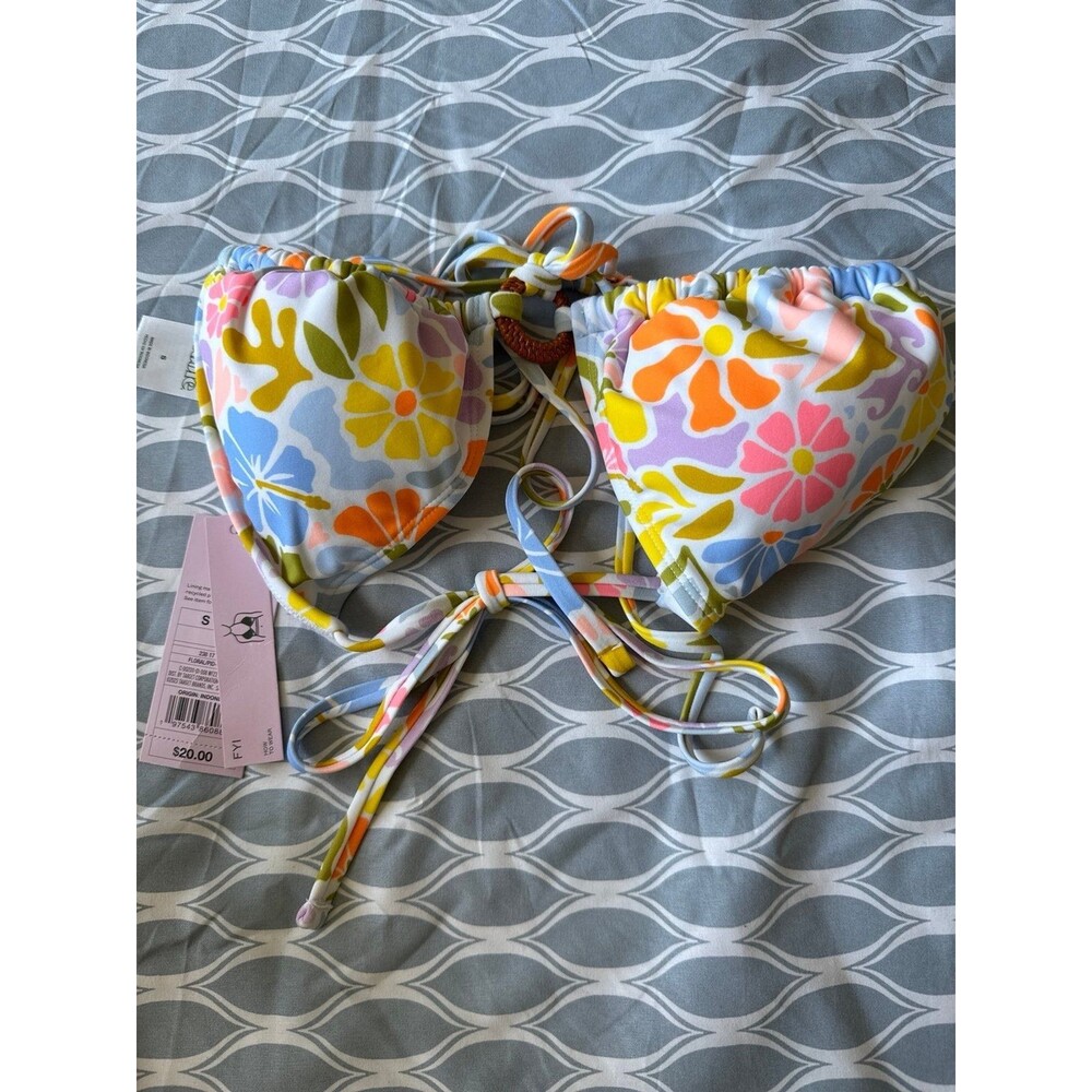 Wild Fable bright floral bikini top size S (4-6)